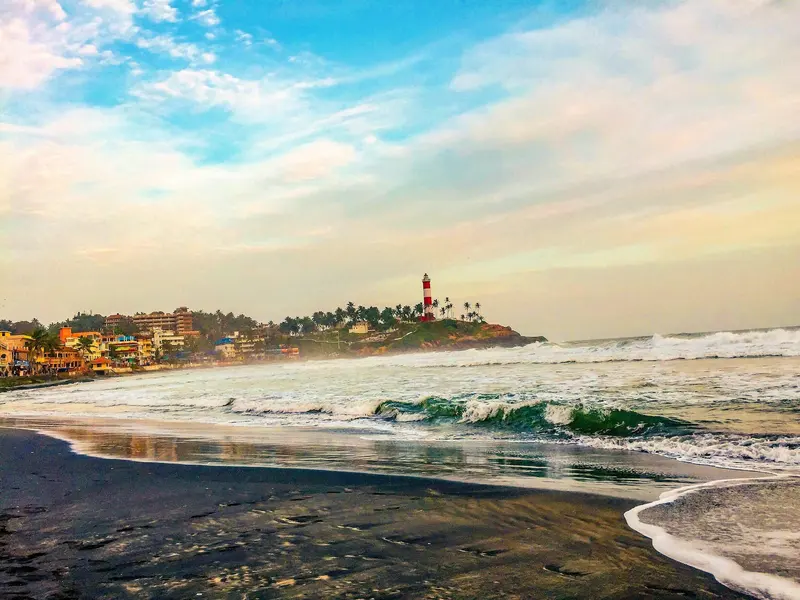 Kovalam beach and lighthouse